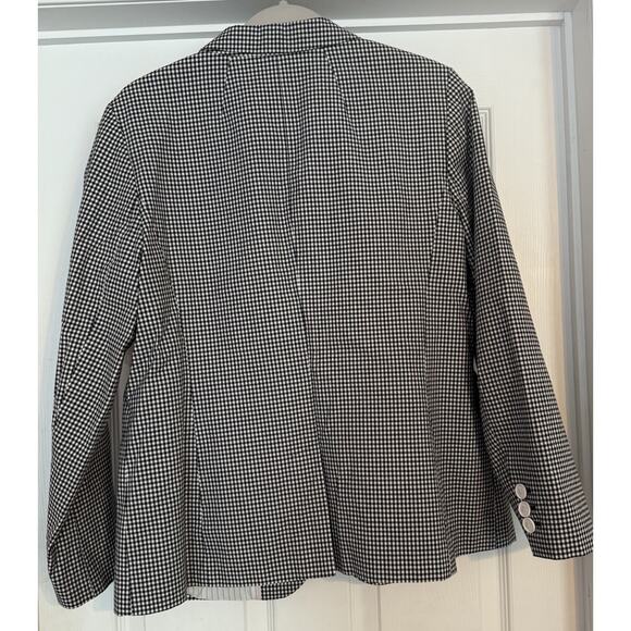 Talbots Black and White Gingham Check Classic Blazer Sz 14 Fully Lined Pristine - Picture 6 of 14